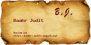 Baahr Judit névjegykártya